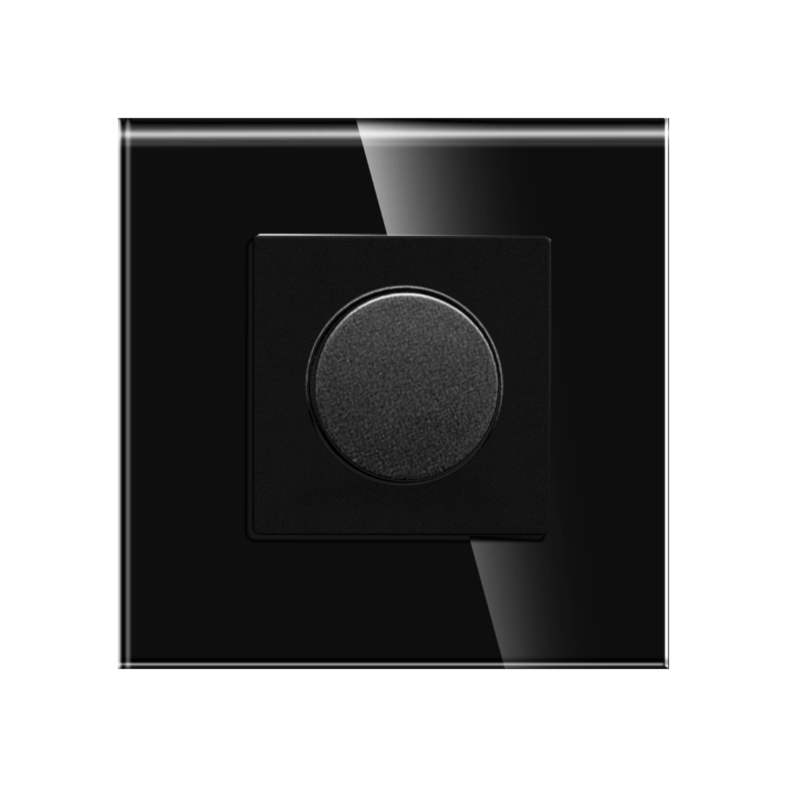 Intrerupator cu Variator Mecanic LUXION cu Rama din Sticla, negru