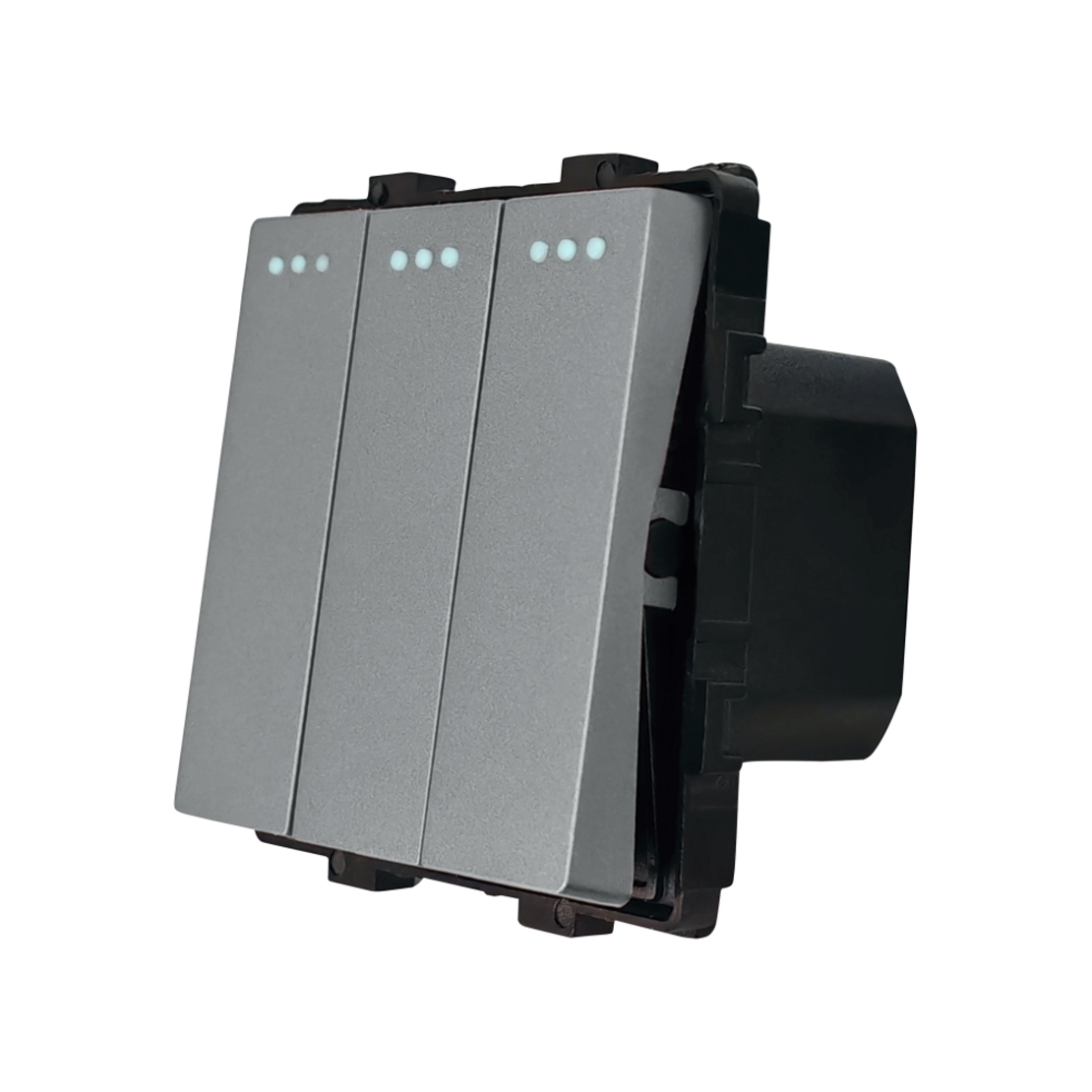 Modul Intrerupator Triplu Mecanic LUXION, gri