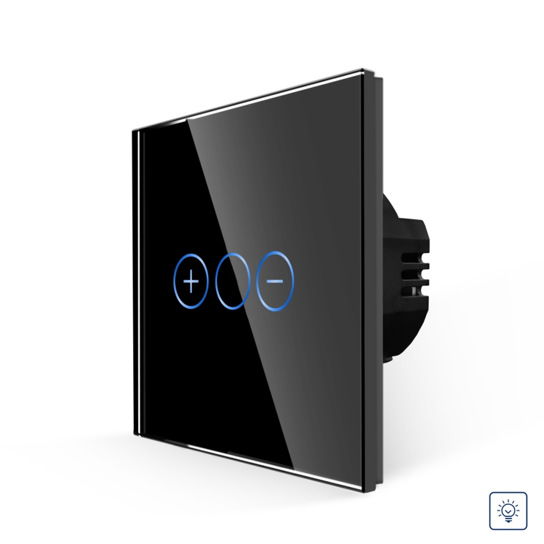 Intrerupator Simplu cu Variator cu Touch din Sticla  LUXION, negru