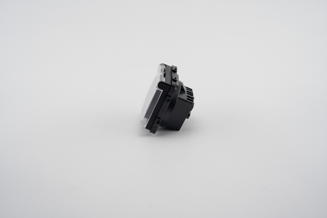 Modul Priza Simpla cu Capac Fara Rama Din Sticla LUXION, negru