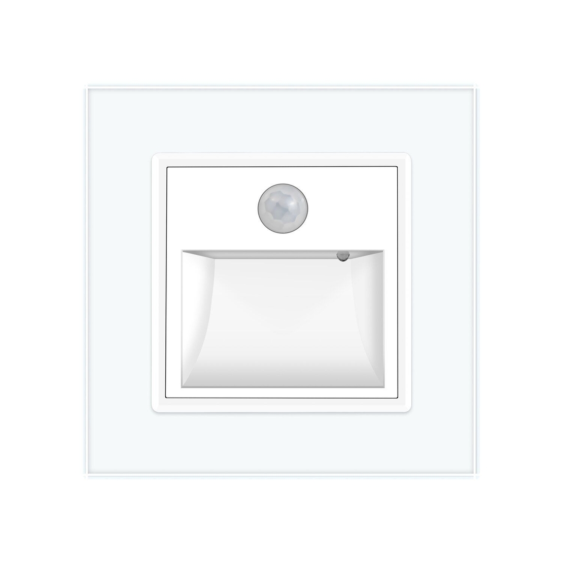 Lampa de veghe LED Livolo cu rama din sticla, Senzor miscare incorporat, alb