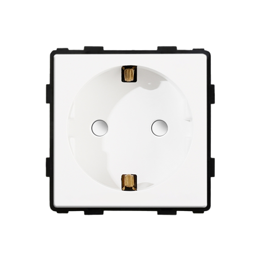 Modul Priza Simpla Fara Rama Din Sticla LUXION, alb