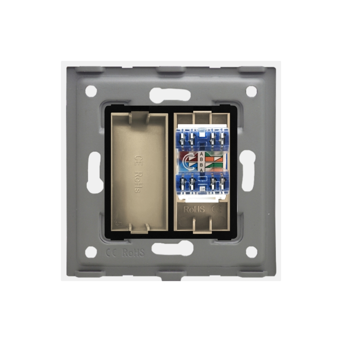 Priza Internet cu Rama din Sticla LUXION, auriu