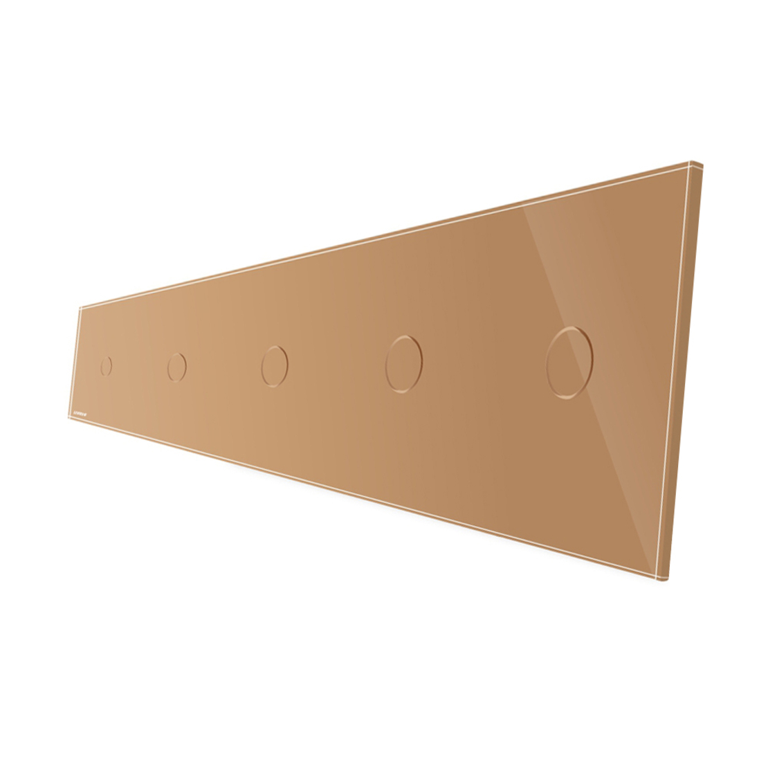 Panou 5 intrerupatoare simple cu touch Livolo din sticla, auriu