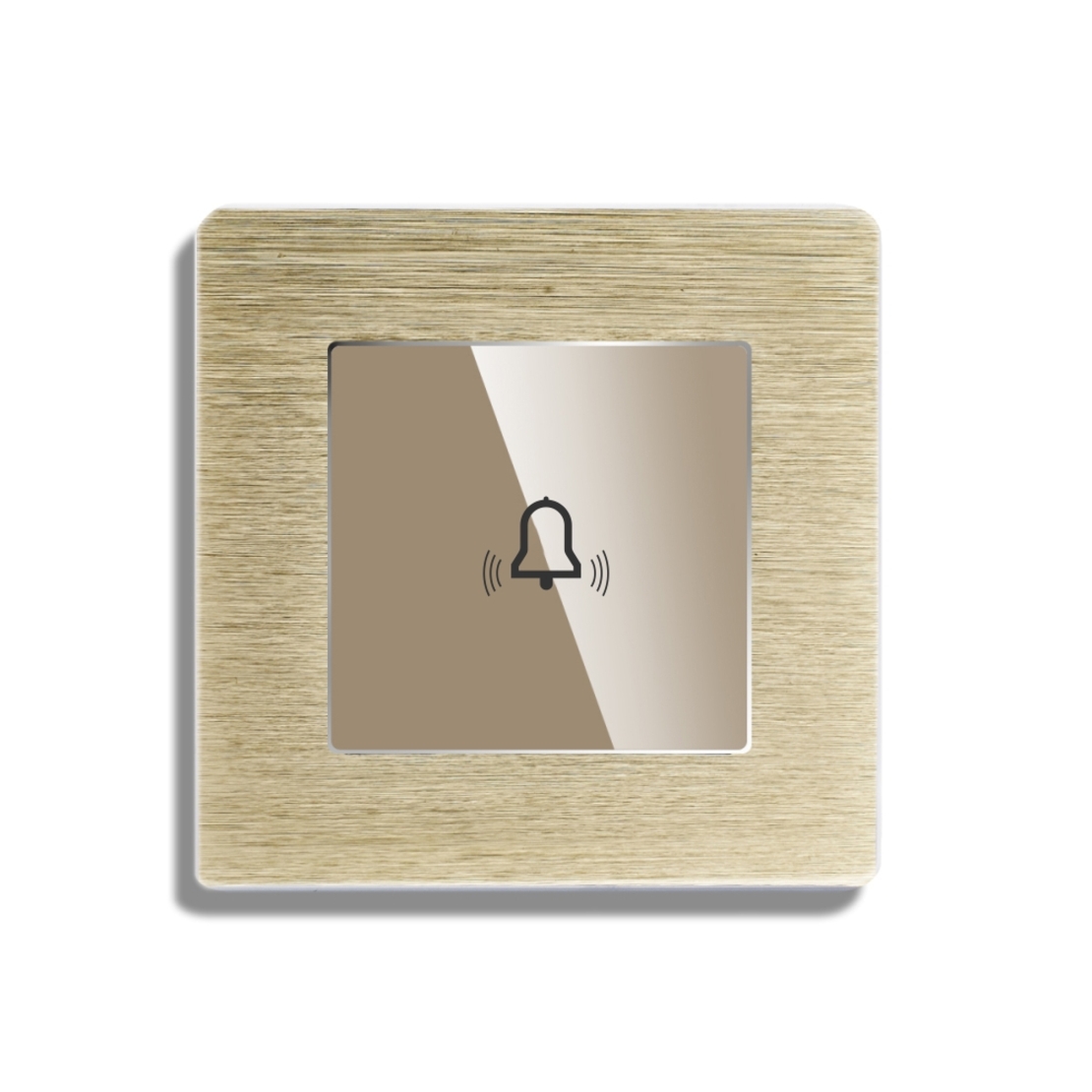 Buton Sonerie cu Touch, cu Revenire, din Sticla si Rama de Aluminiu LUXION, auriu