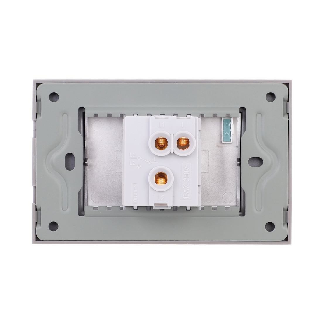 Intrerupator Simplu Cap Scara Mecanic LUXION cu Rama din Sticla, Standard Italian, 3M, gri