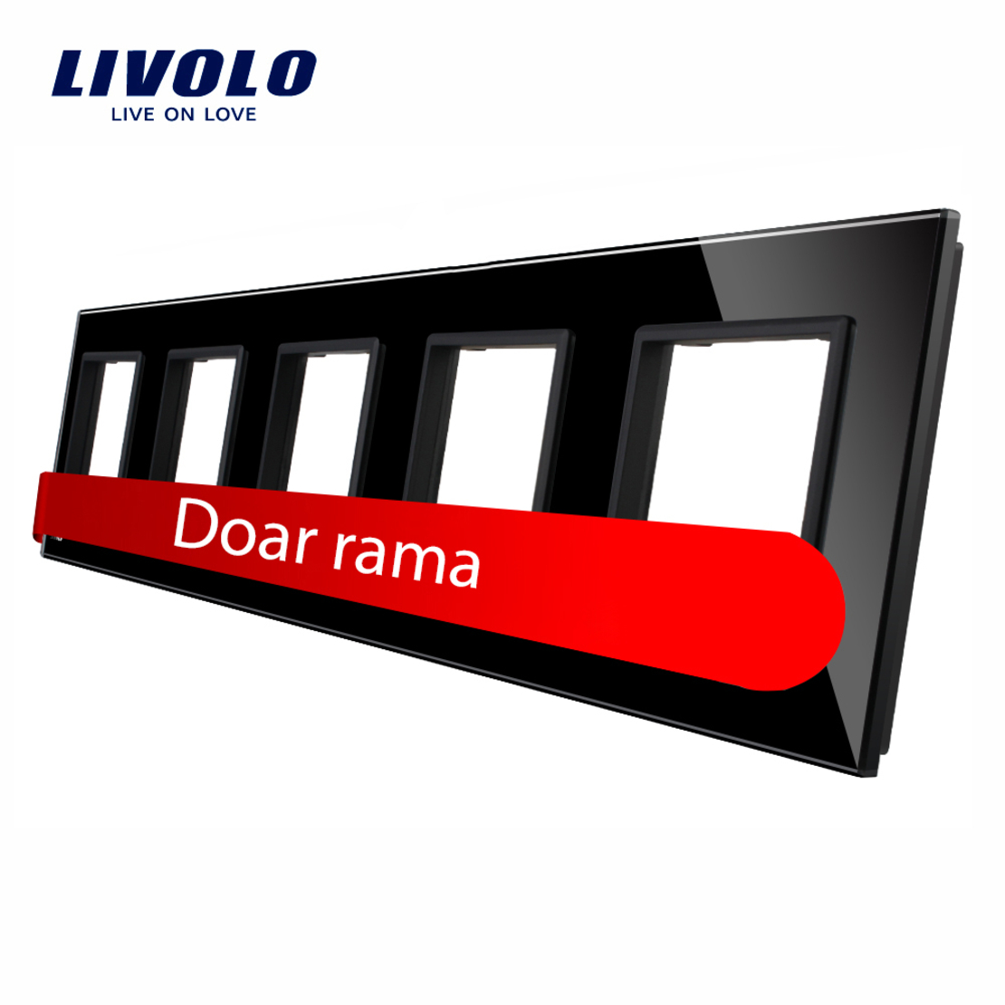 Rama cvintuplu din sticla Livolo, negru