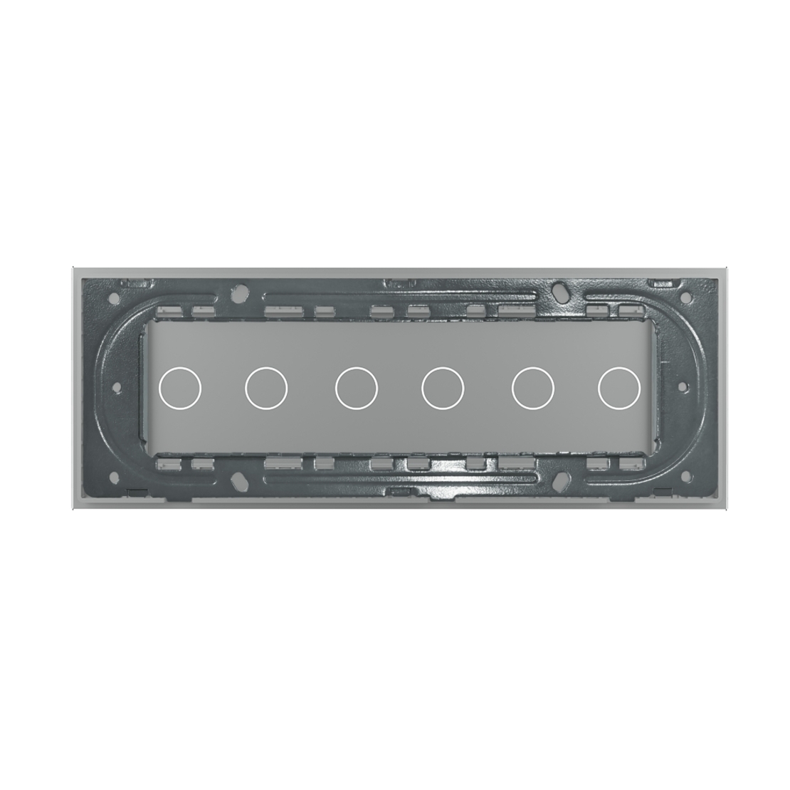 Panou Intrerupator Dublu + Dublu + Dublu cu Touch LIVOLO din Sticla, Standard Italian - 6/7M, gri