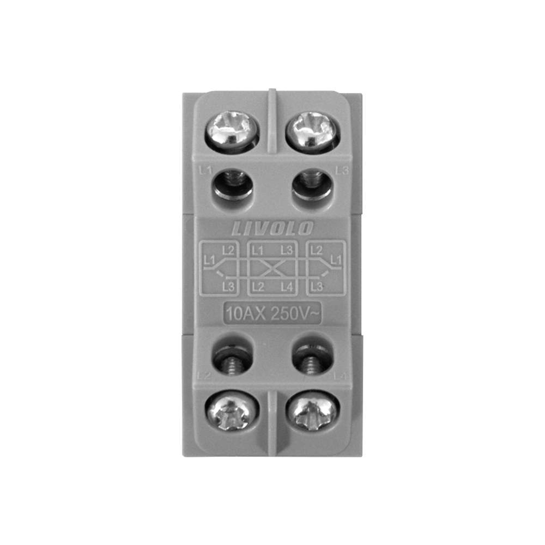 Modul Intrerupator Simplu Mecanic Cap Cruce LIVOLO, auriu