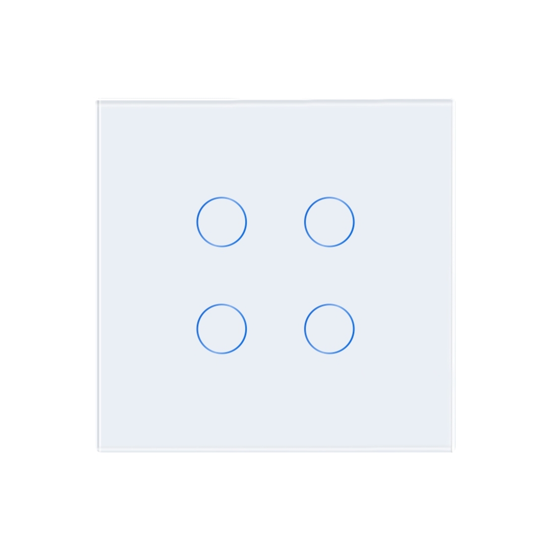 Intrerupator Cvadruplu Wi-Fi + RF433 cu Touch din Sticla LUXION, alb