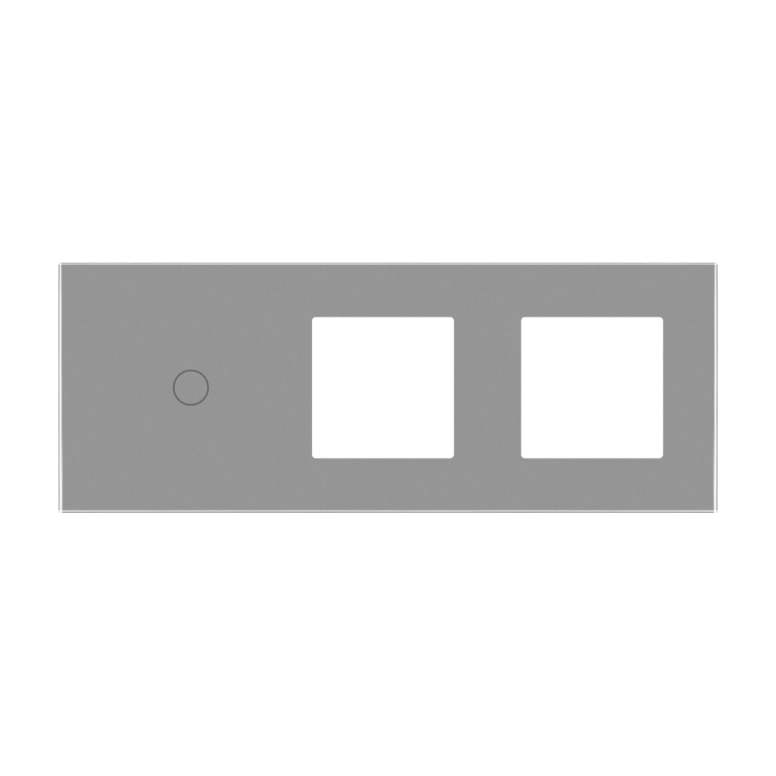 Panou Intrerupator Simplu cu Touch si 2 Prize Din Sticla LUXION, gri