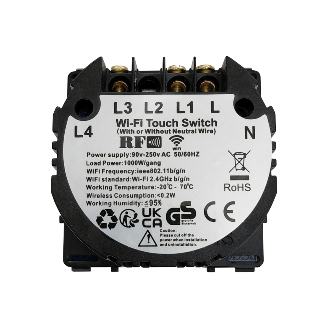 Modul Intrerupator Dublu cu Wi-Fi + RF433 cu Touch LUXION