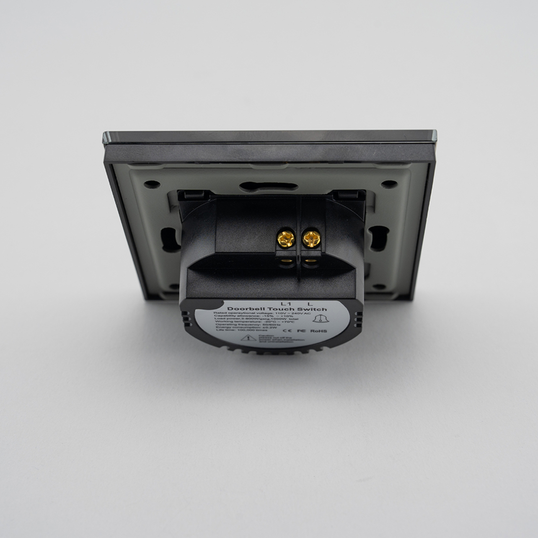 Buton Sonerie cu Touch, cu Revenire, din Sticla LUXION, negru