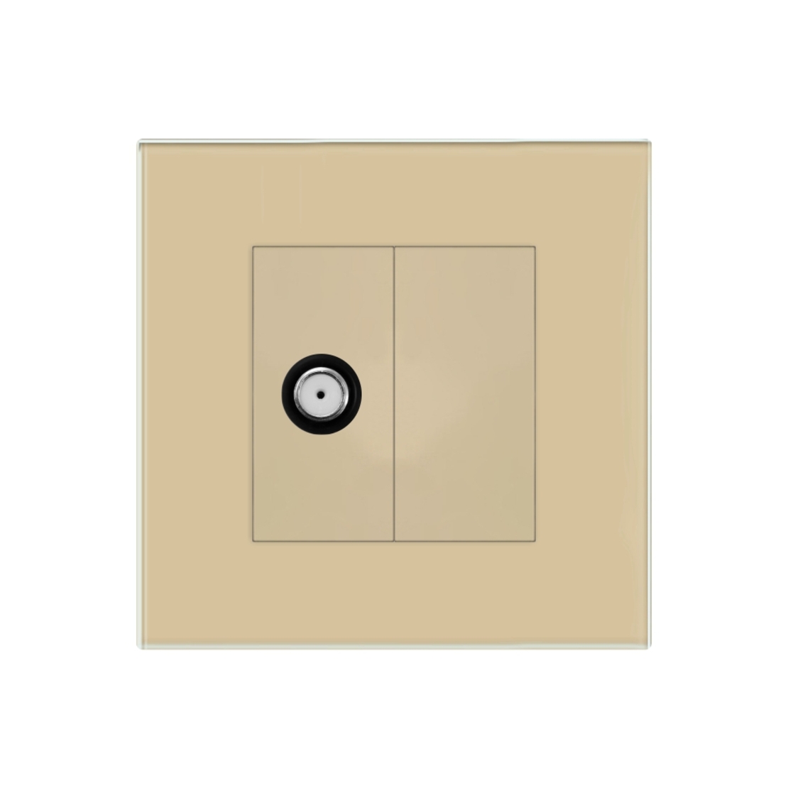 Priza TV Satelit cu Rama din Sticla LUXION, auriu