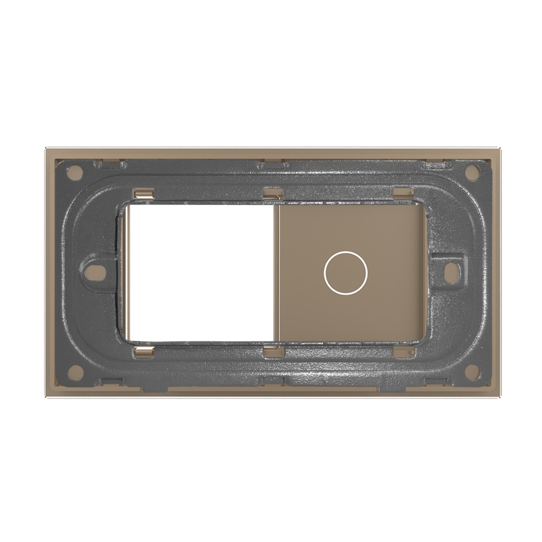 Panou Intrerupator Simplu cu Priza LIVOLO din Sticla, Standard Italian - 4M, auriu