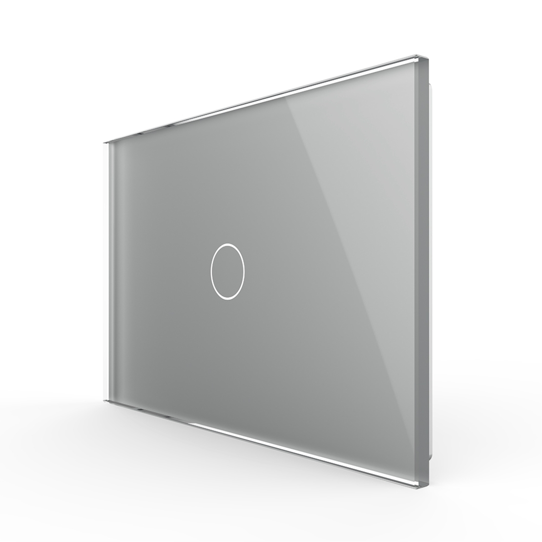 Panou intrerupator simplu cu touch Livolo din sticla, standard Italian - Serie noua, gri