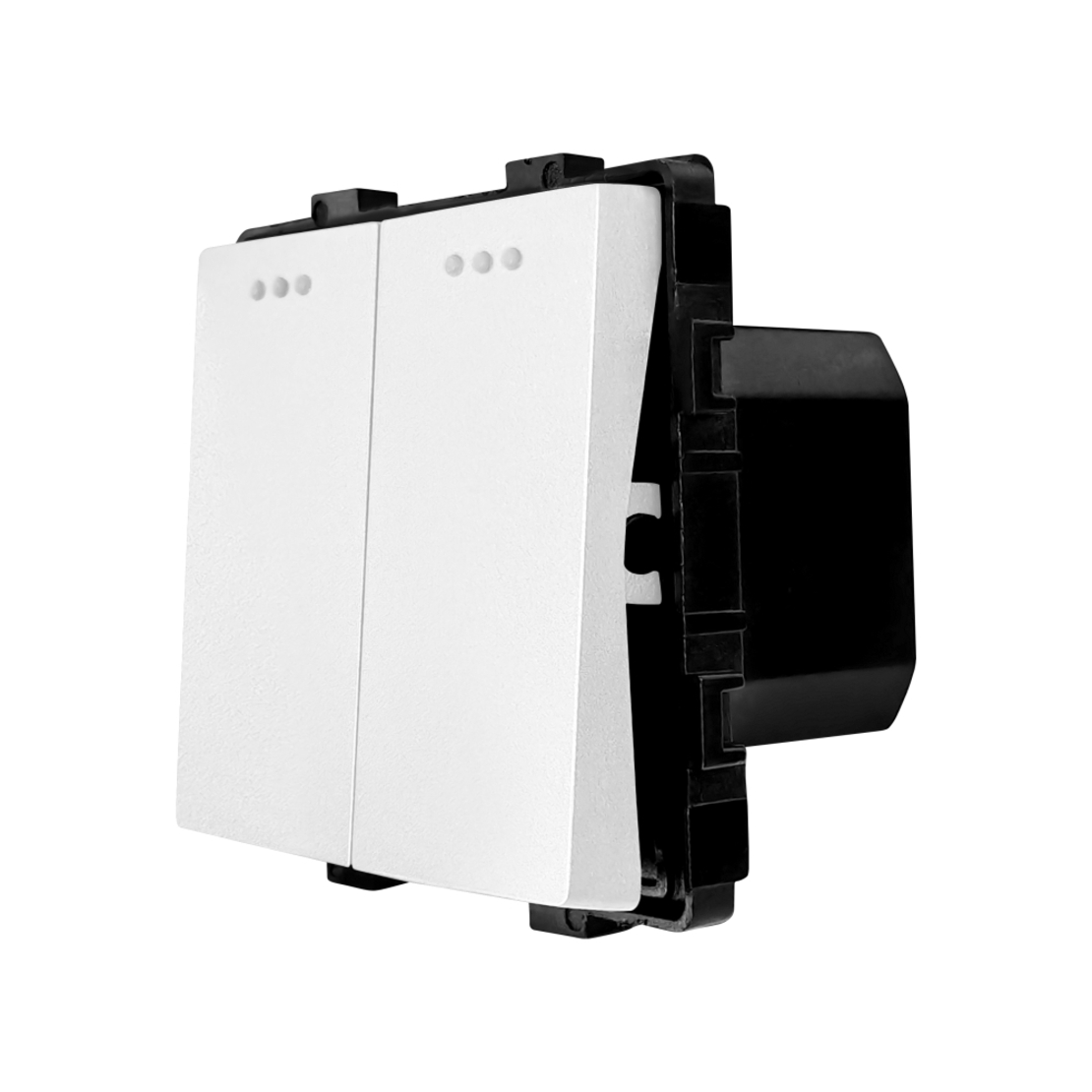 Modul Intrerupator Dublu Mecanic LUXION, alb