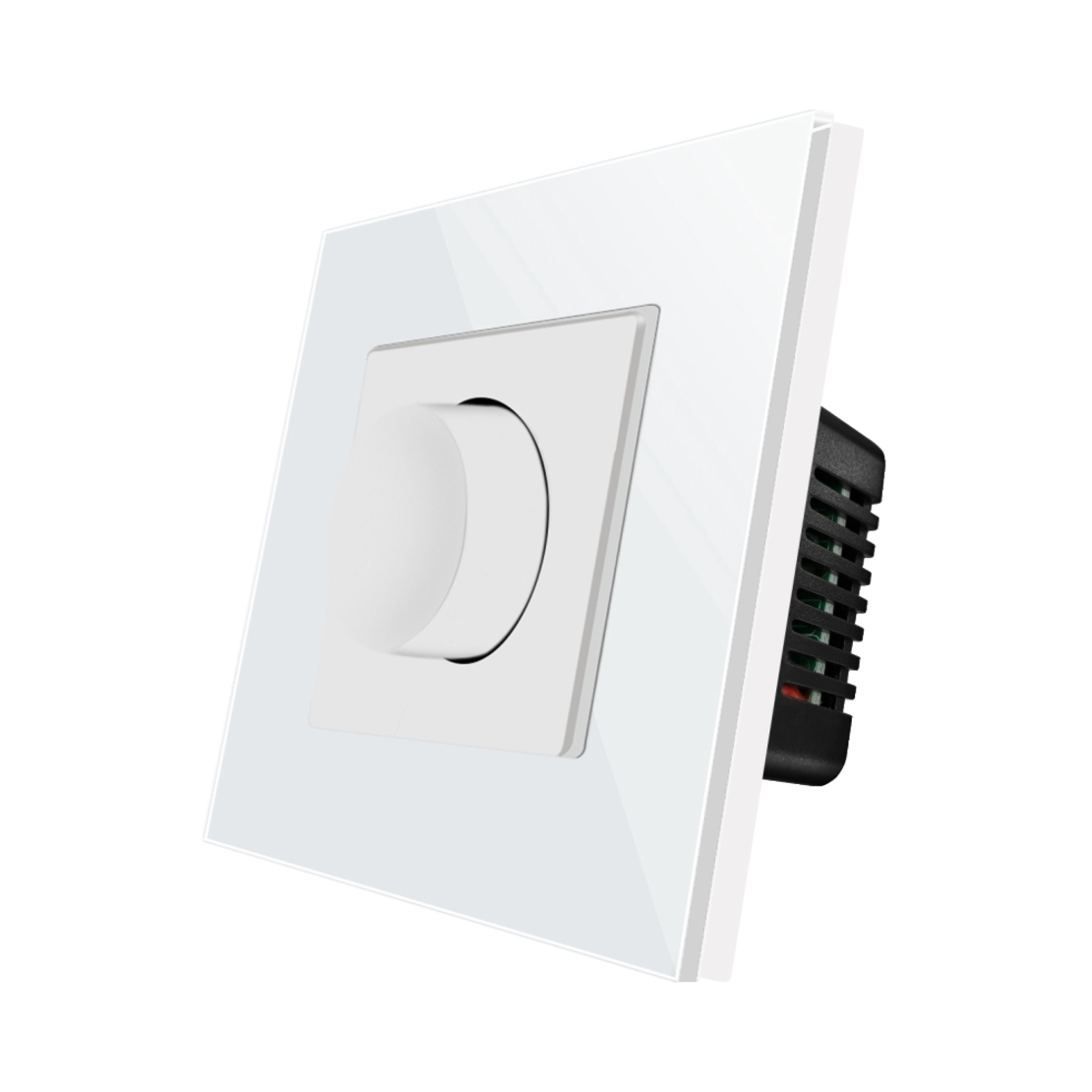 Intrerupator cu Variator Mecanic LUXION cu Rama din Sticla, alb