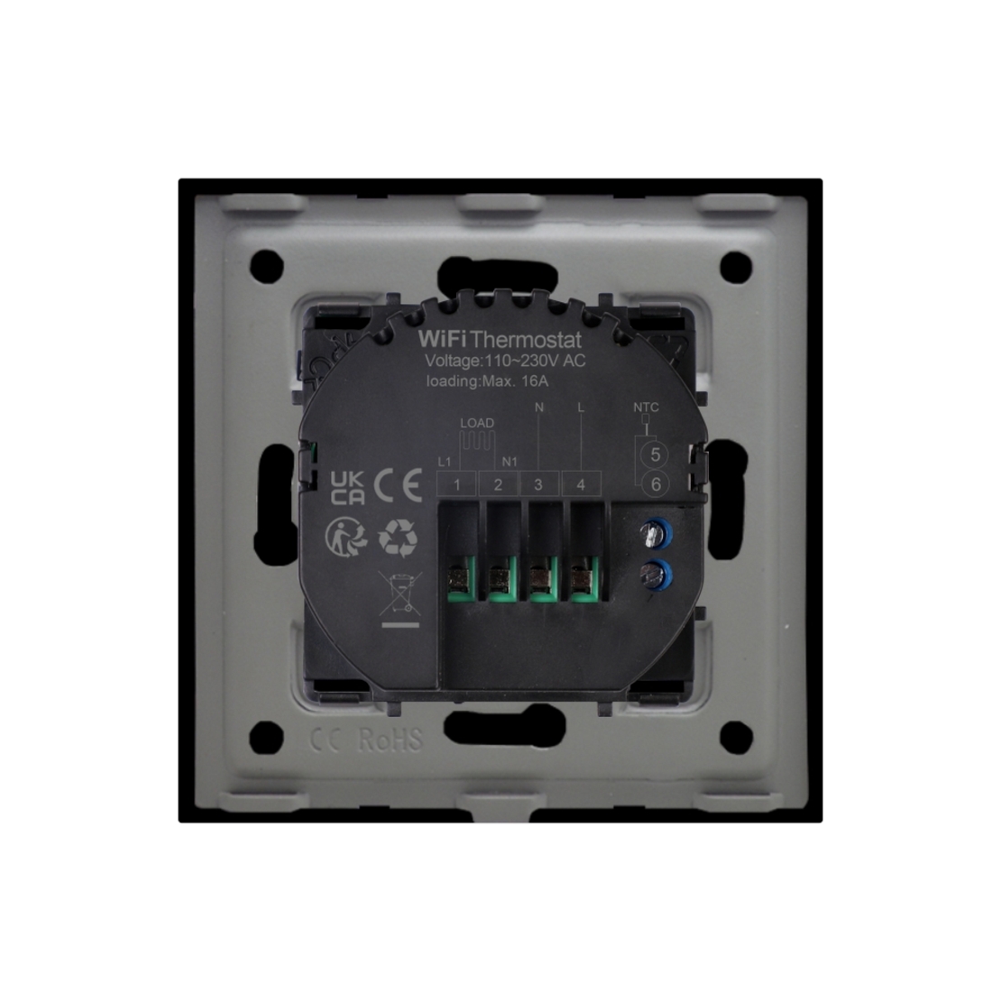 Termostat Wi-Fi pentru incalzirea electrica LUXION cu Rama din Aluminiu, negru