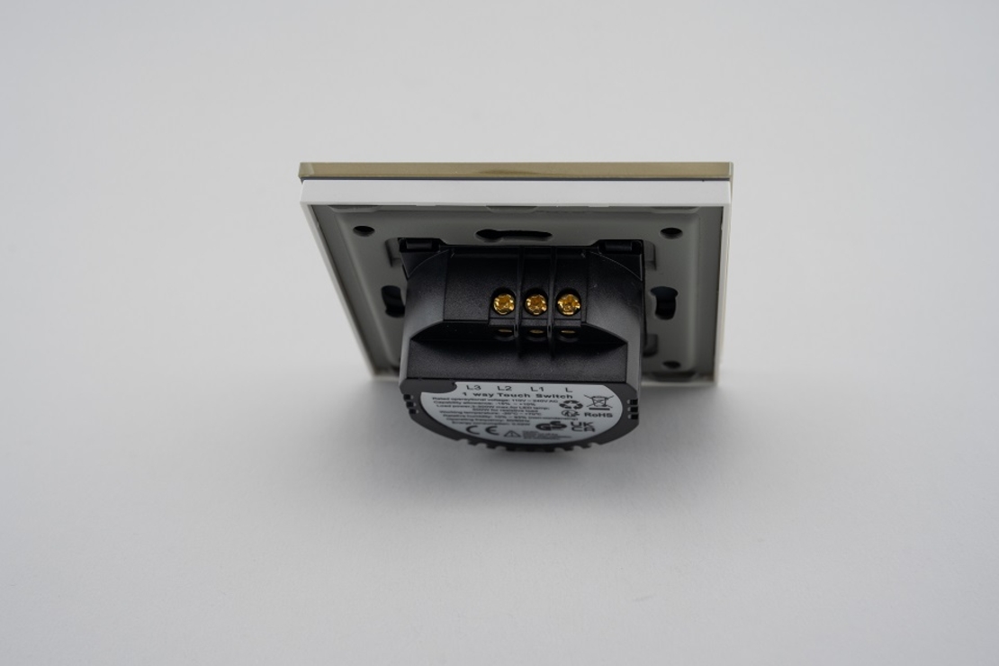 Intrerupator Dublu cu Touch din Sticla LUXION, 500W, auriu