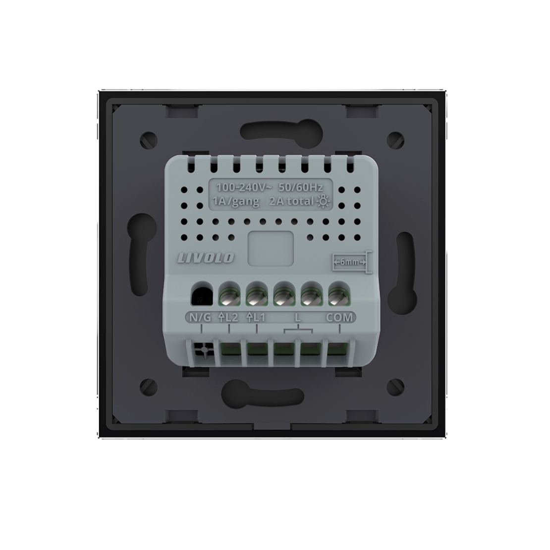 Intrerupator Dublu Cap Scara / Cruce Wireless cu Touch LIVOLO - Serie Noua, negru