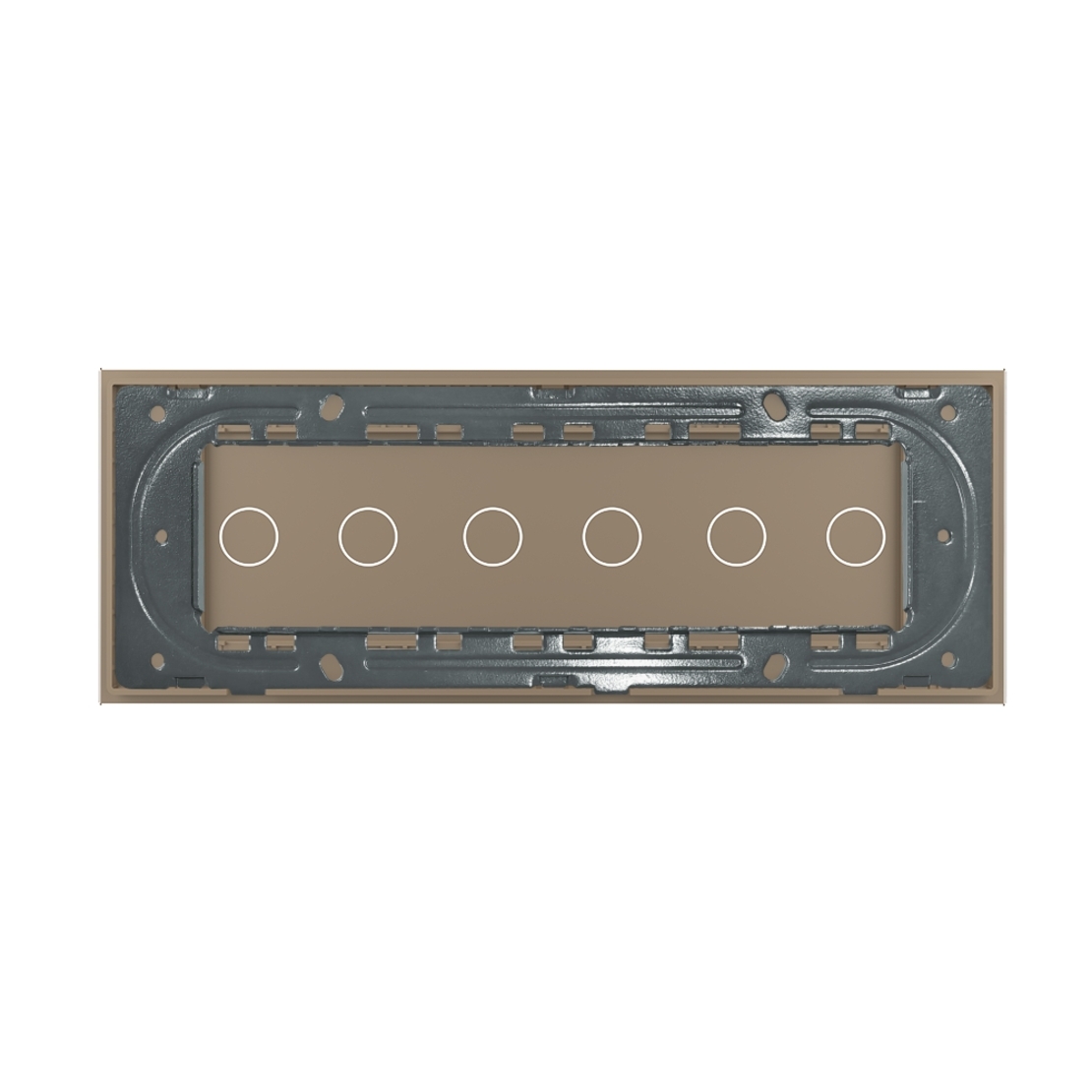 Panou Intrerupator Dublu + Dublu + Dublu cu Touch LIVOLO din Sticla, Standard Italian - 6/7M, auriu