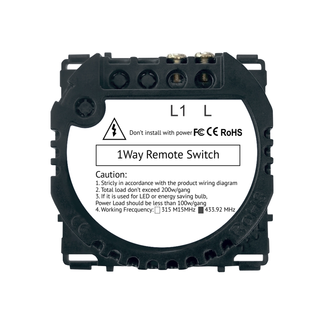 Modul Intrerupator Simplu, RF433 cu Touch LUXION