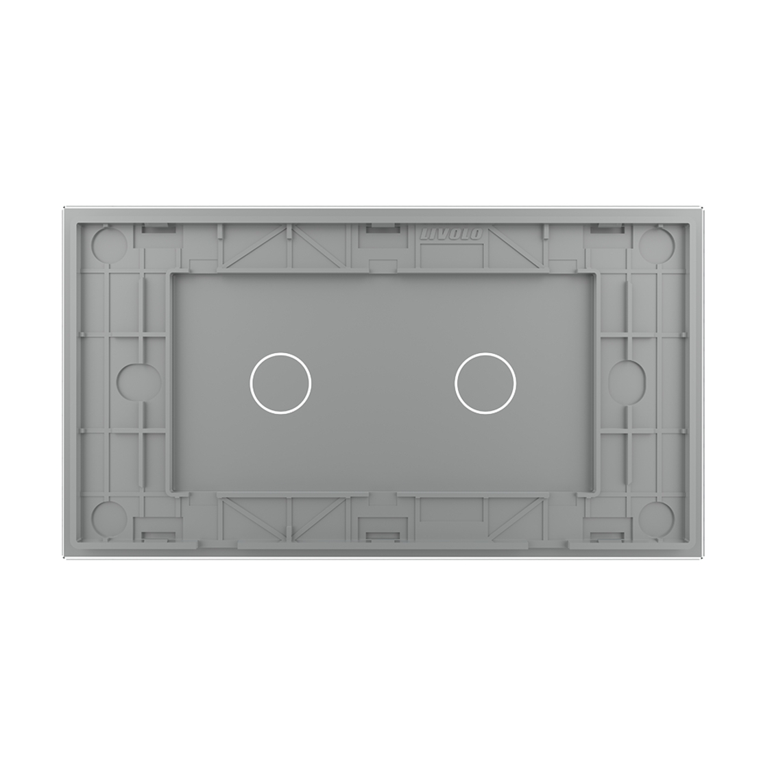 Panou Intrerupator Simplu + Simplu cu Touch LIVOLO din Sticla, Standard Italian - 4M, gri