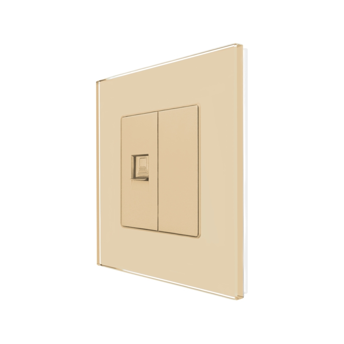 Priza Internet cu Rama din Sticla LUXION, auriu