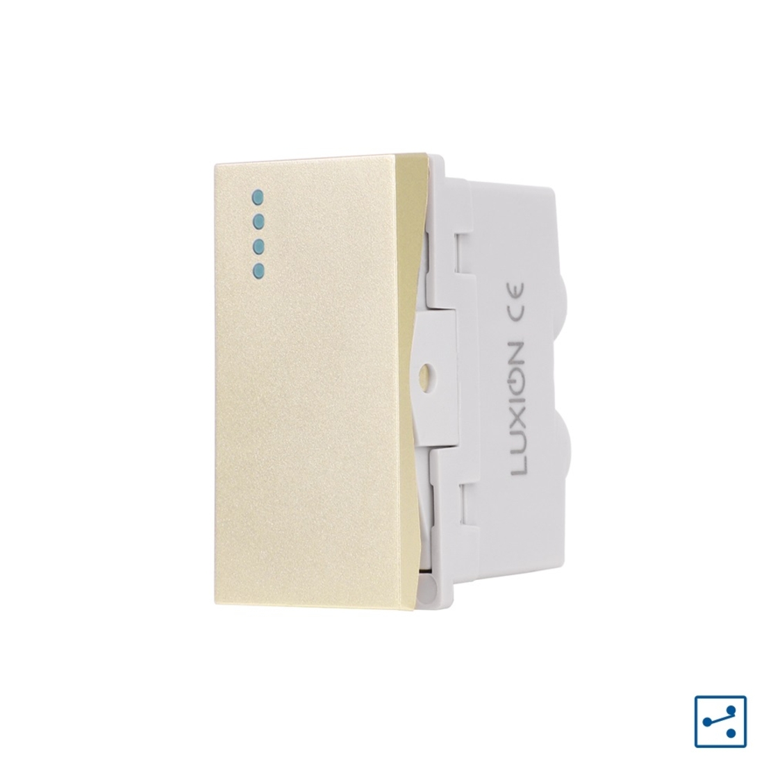 Modul Intrerupator Simplu Cap-Scara Mecanic 1M LUXION, Standard Italian, auriu