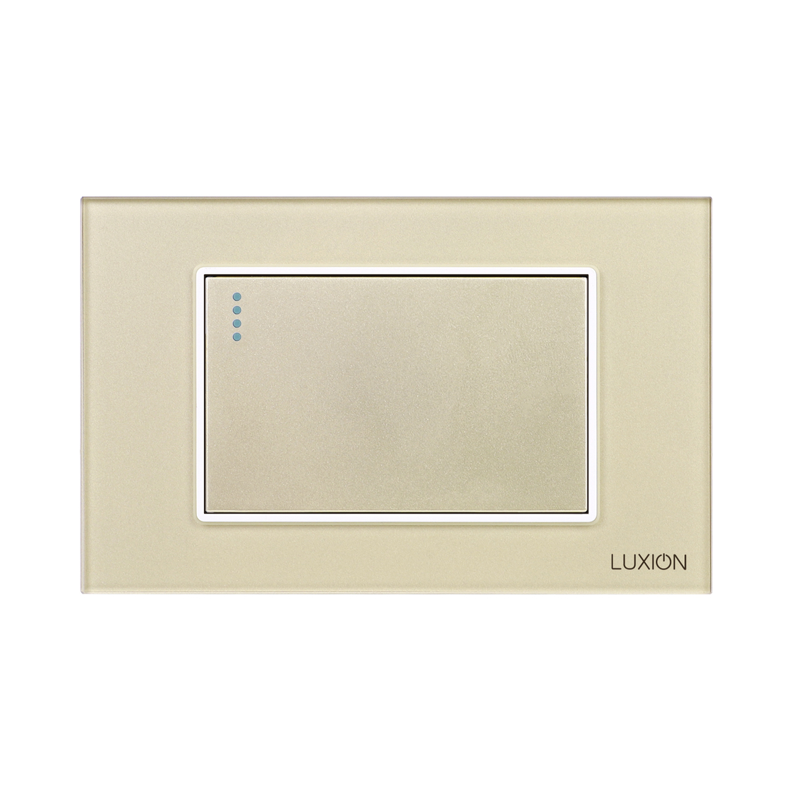 Intrerupator cu Revenire (Sonerie) Mecanic LUXION cu Rama din Sticla, Standard Italian, 3M, auriu