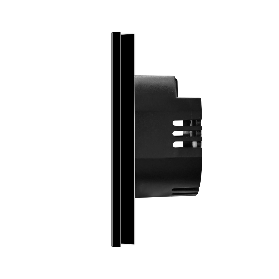 Intrerupator Simplu cu Variator cu Touch din Sticla si Rama de Aluminiu LUXION, negru