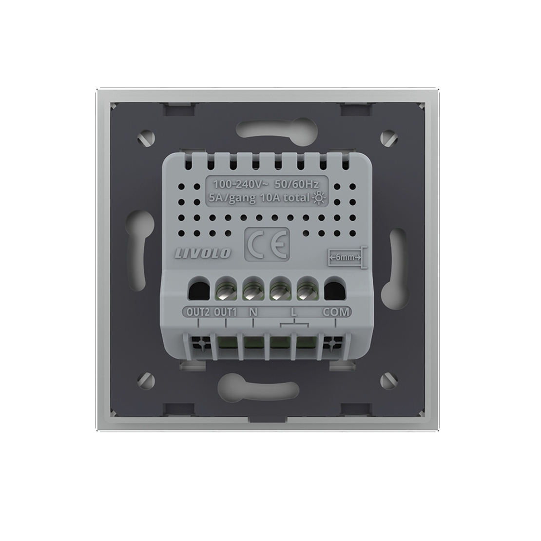 Intrerupator Simplu Wi-Fi LIVOLO cu Touch - Serie Noua, gri