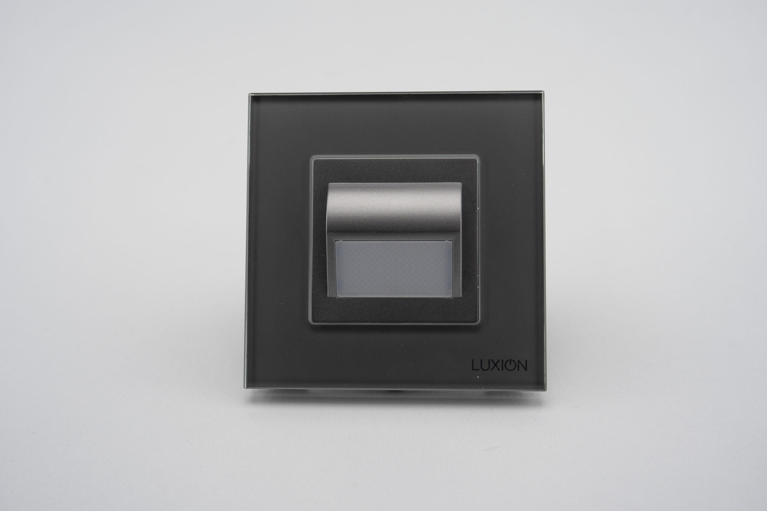 Lampa de Veghe LED cu Lumina Alb - Neutra LUXION cu Rama de Sticla, gri