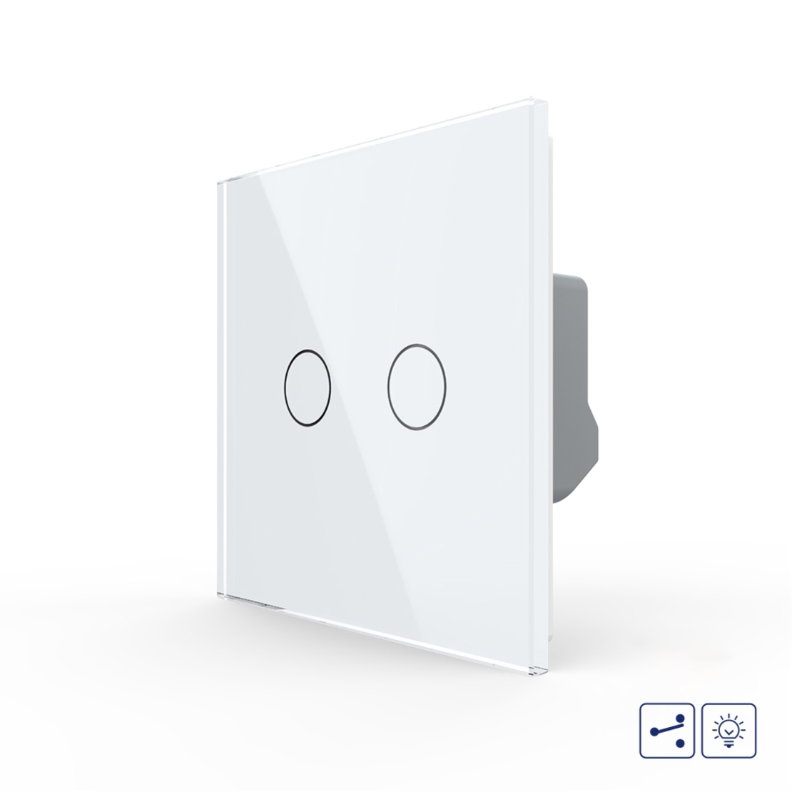 Intrerupator Dublu Cap Scara / Cruce cu Variator si Touch LIVOLO - Serie Noua, alb