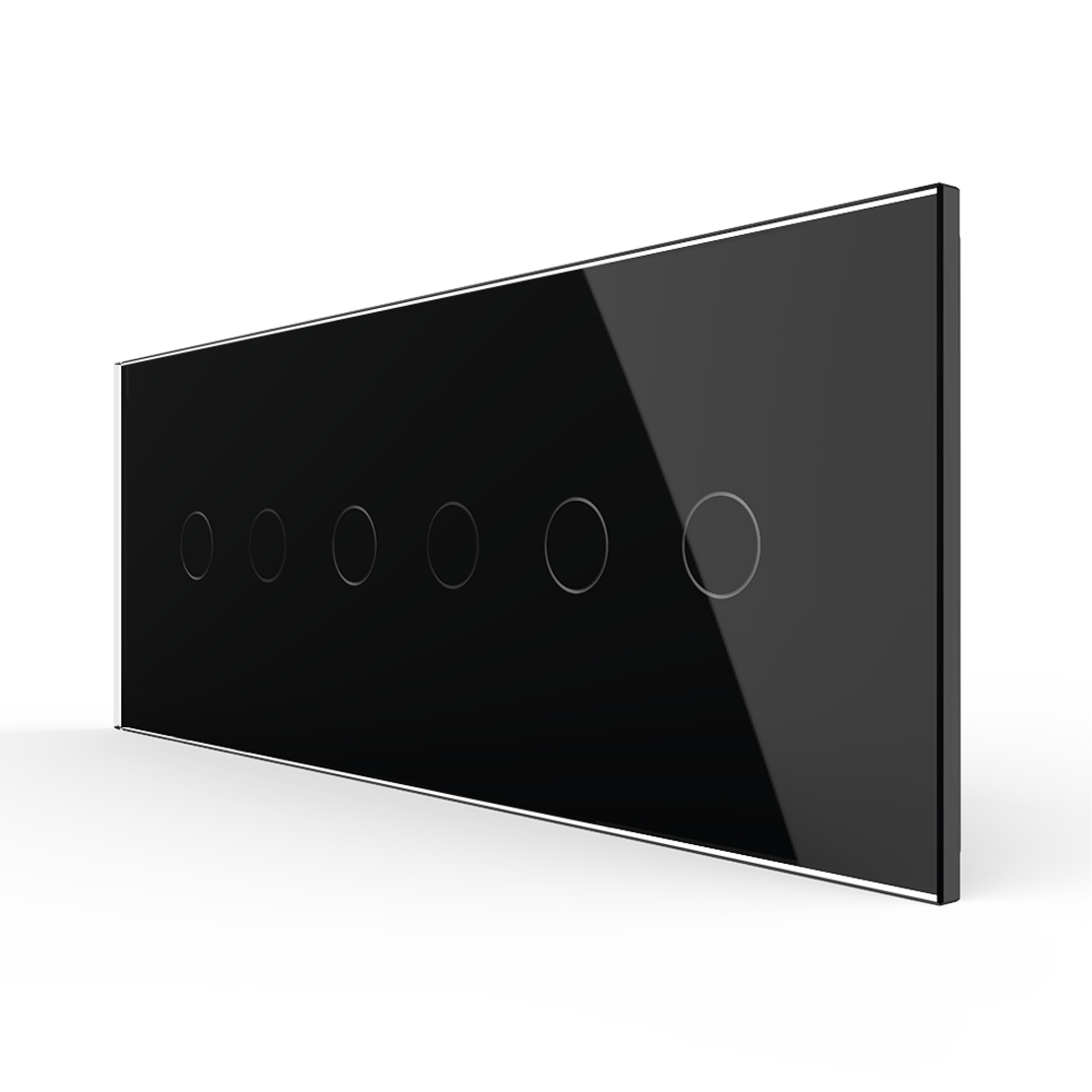 Intrerupator Dublu + Dublu + Dublu cu Touch LIVOLO cu Rama Din Sticla, Standard Italian, 6M, negru