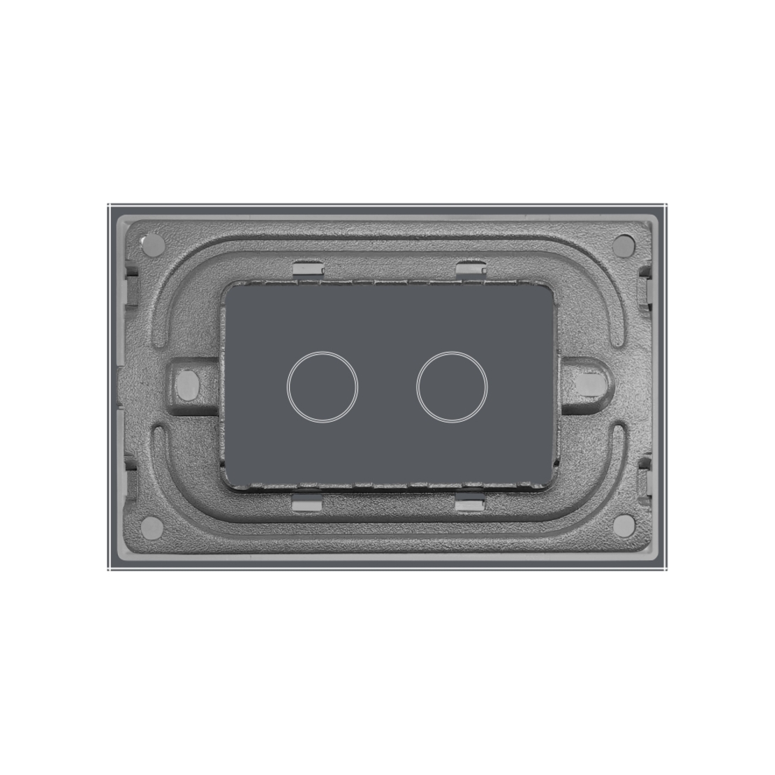Panou Intrerupator Dublu cu Touch LIVOLO Din Sticla, Standard Italian, gri