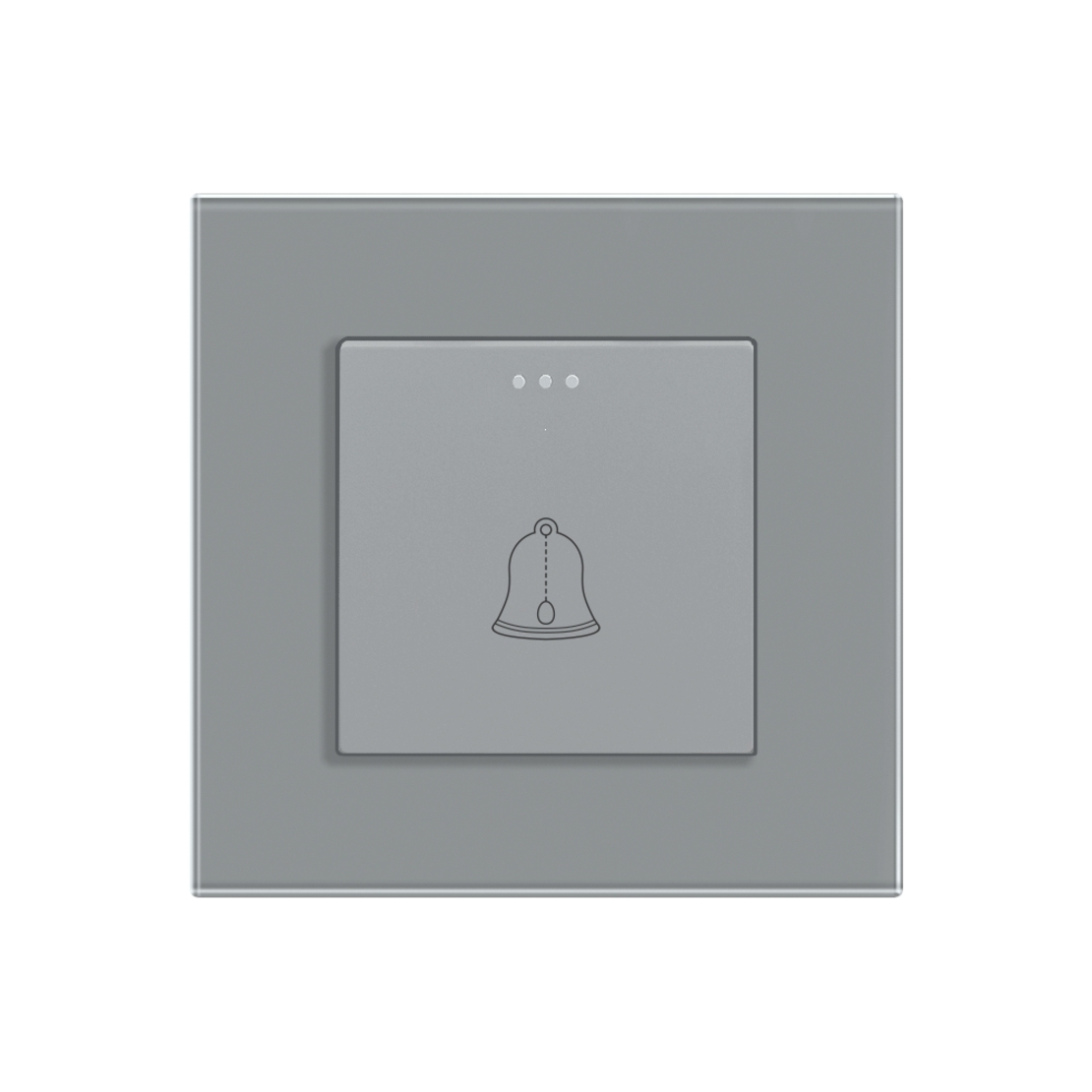 Buton de Sonerie Mecanic LUXION cu Rama din Sticla, gri