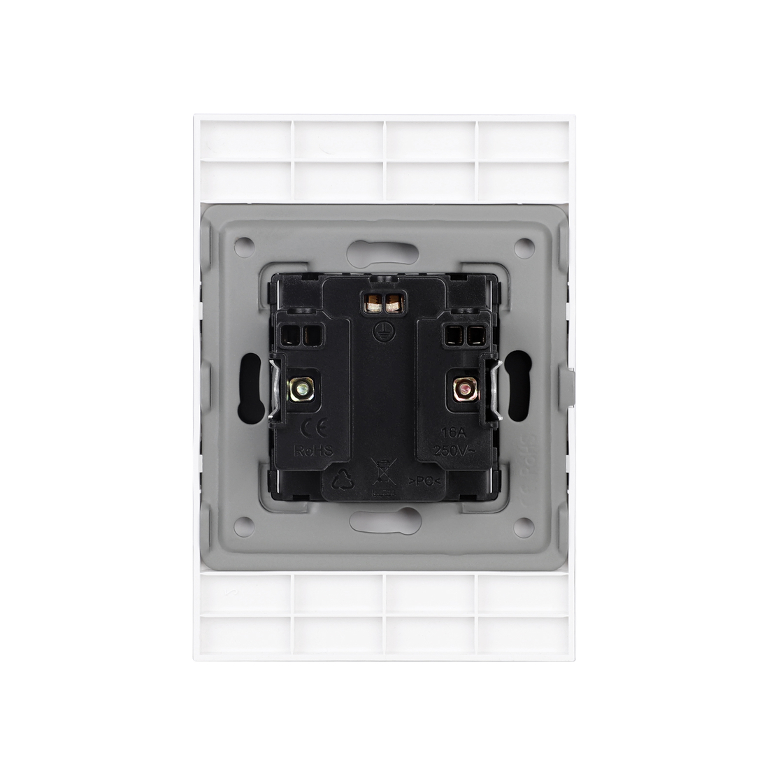 Priza Dubla cu Rama din Sticla LUXION Pentru Doza Simpla, alb