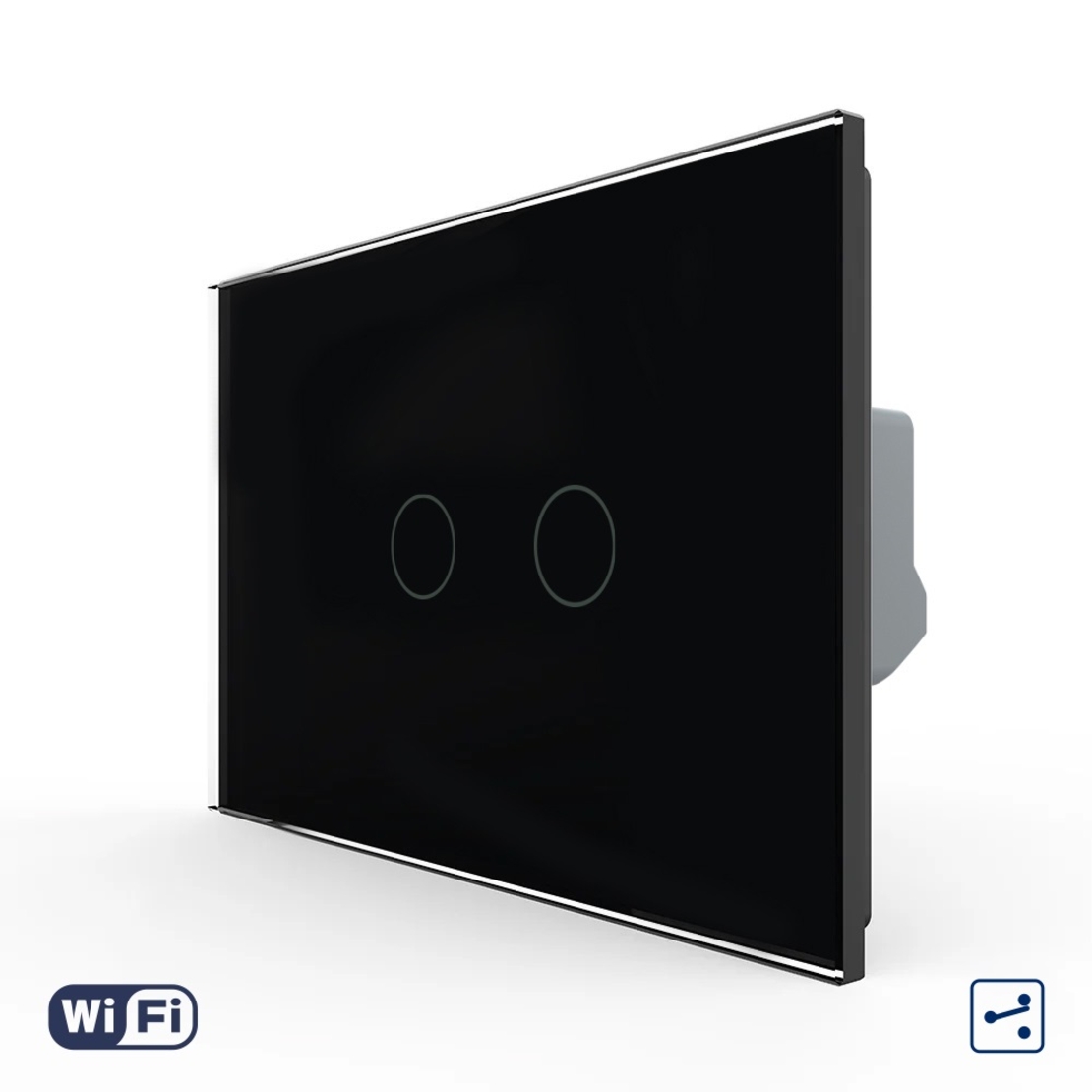 Intrerupator Dublu Cap Scara / Cruce Wi-Fi cu Touch LIVOLO, standard italian, negru
