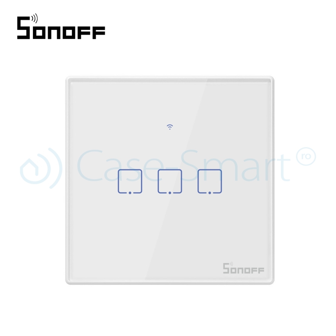 Intrerupator triplu cu touch Sonoff T2EU3C, Wi-Fi + RF, Control de pe telefonul mobil