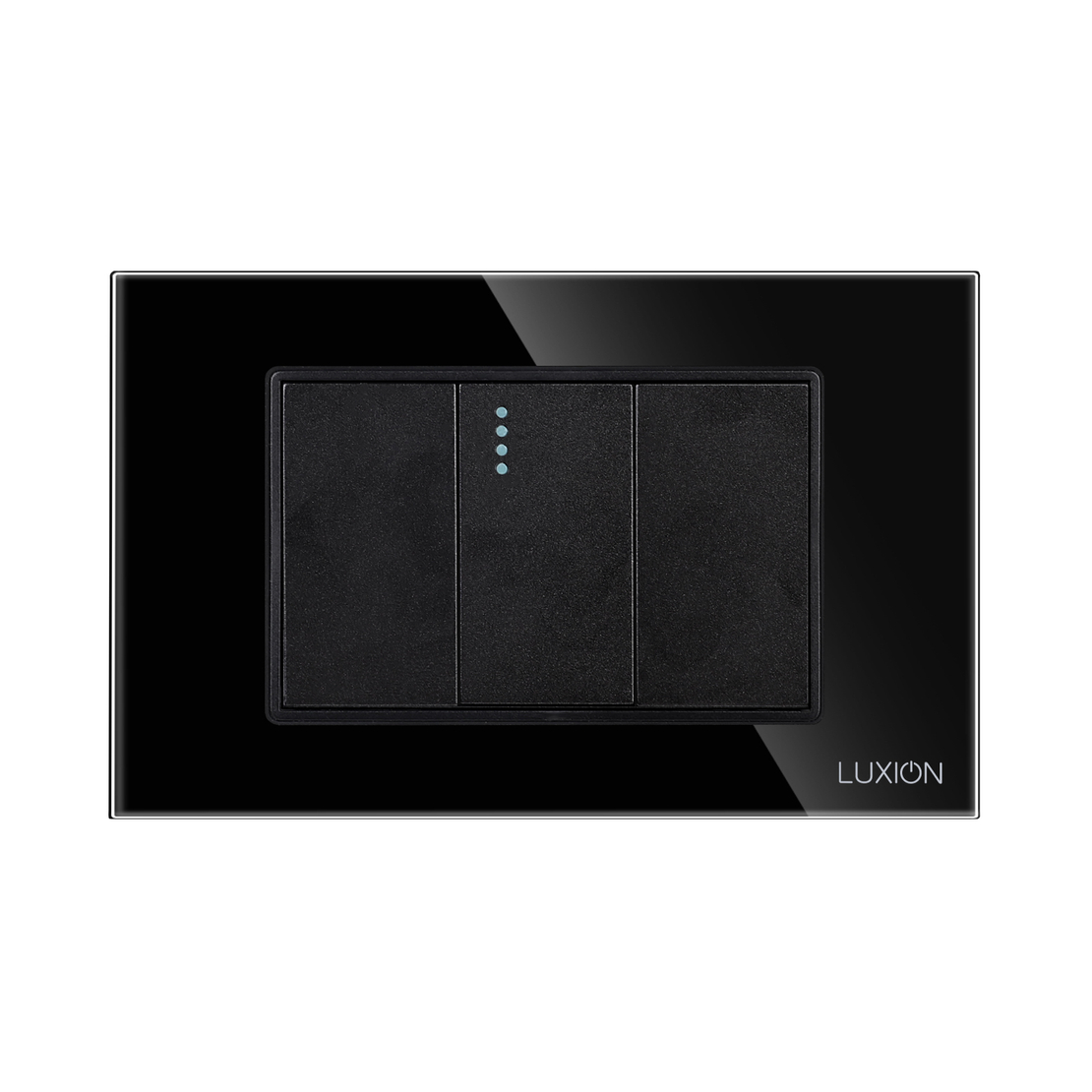 Intrerupator Simplu Cruce Mecanic 1M si 2 Taste False LUXION cu Rama din Sticla, Standard Italian, 3M, negru