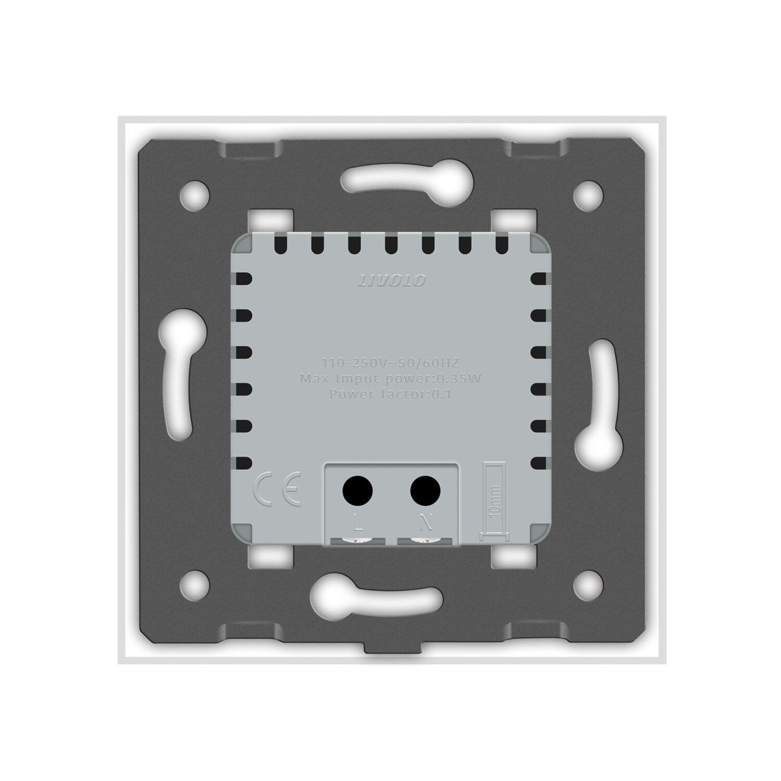 Lampa de veghe LED Livolo cu rama din sticla, alb