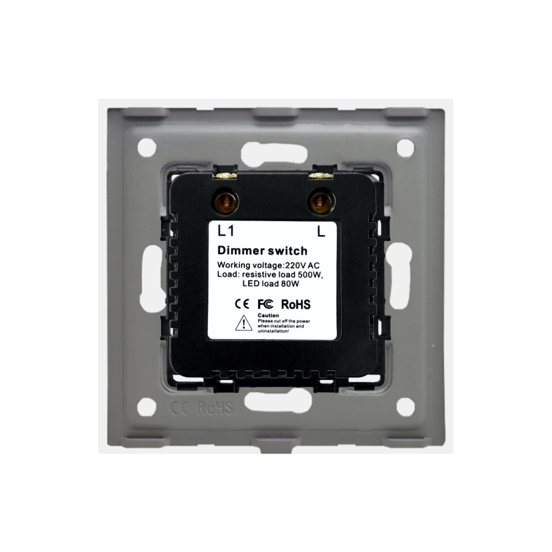 Intrerupator cu Variator Mecanic LUXION cu Rama din Sticla, alb