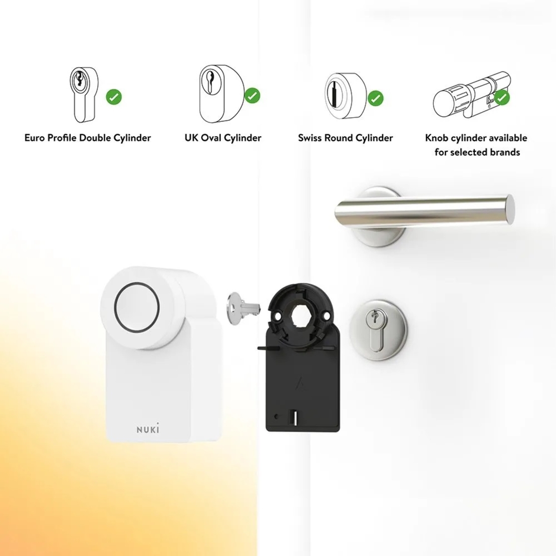 Incuietoare Inteligenta Nuki Smart Lock Go, Fara Cheie, Blocare / Deblocare Automata, Pana La 200 Utilizatori