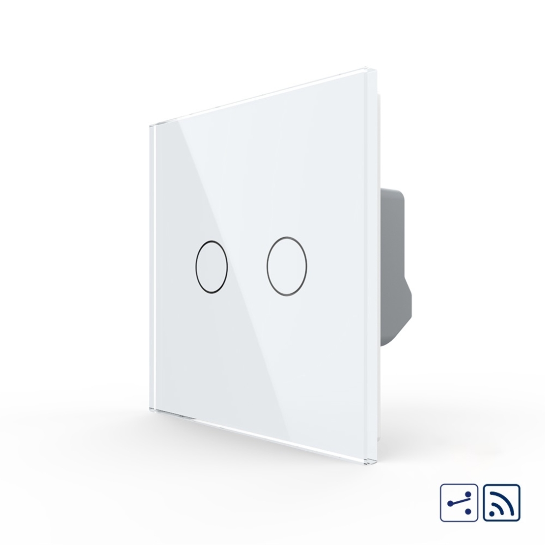 Intrerupator Dublu Cap Scara / Cruce Wireless cu Touch LIVOLO - Serie Noua, alb