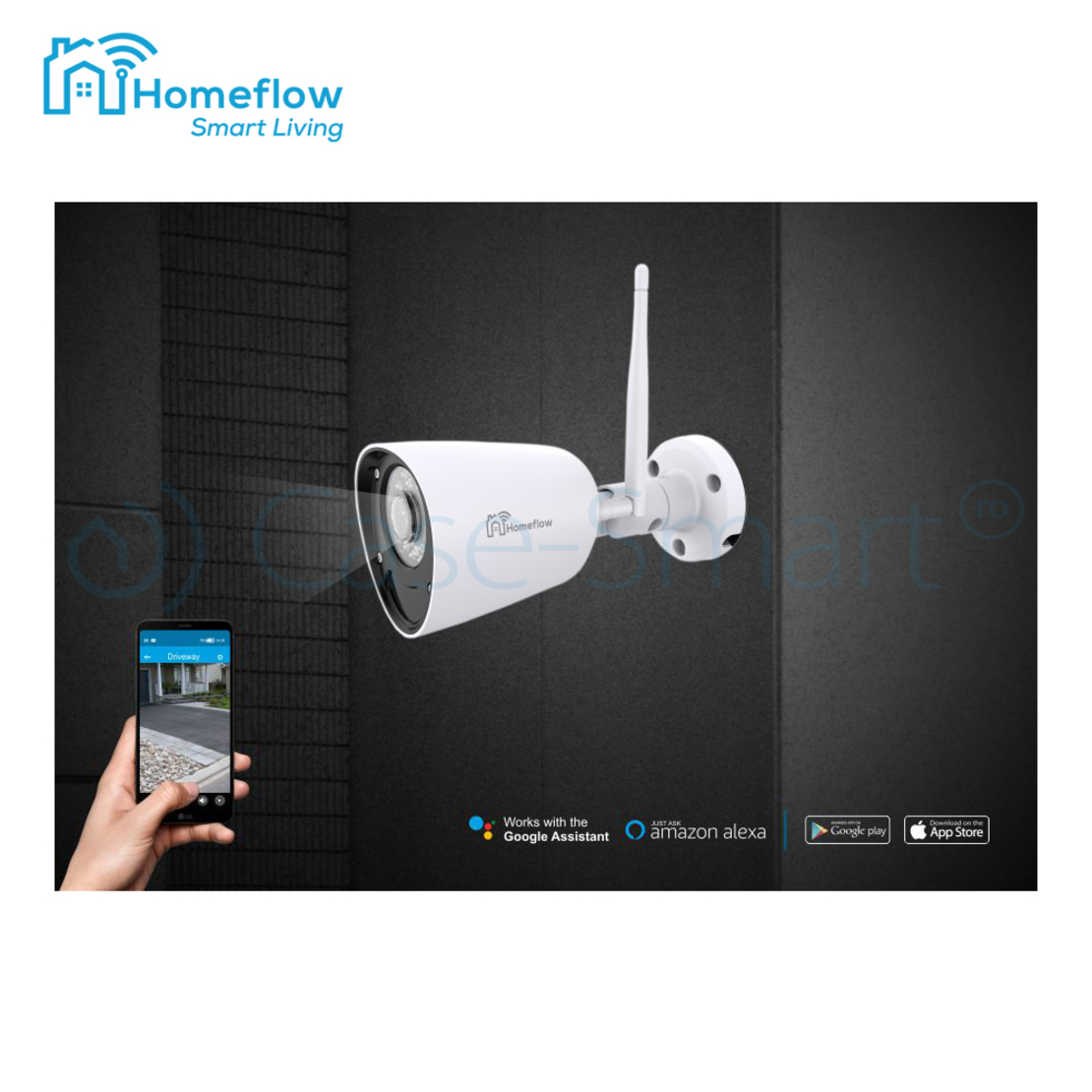 Camera de supraveghere wireless Homeflow C-6003, Exterior, Detectie miscare, Night Vision, Control de pe telefonul mobil