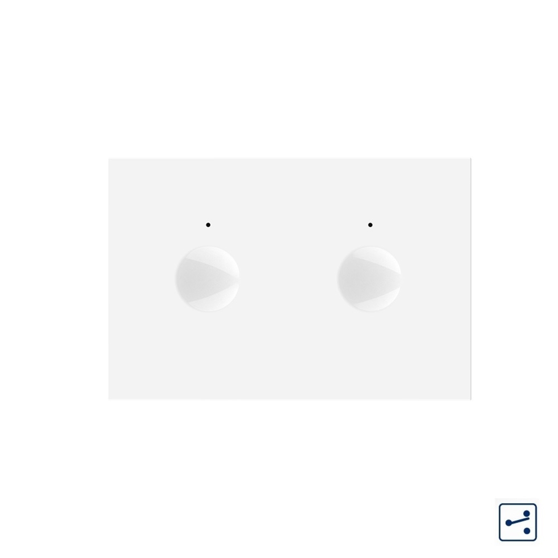 Modul intrerupator dublu cap scara / cap cruce cu touch Livolo standard Italian, Serie noua, alb