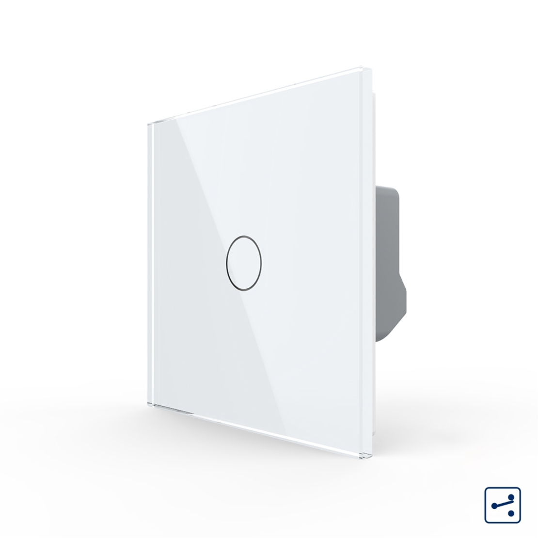 Intrerupator Simplu Cap Scara / Cruce LIVOLO cu Touch - Serie Noua, alb