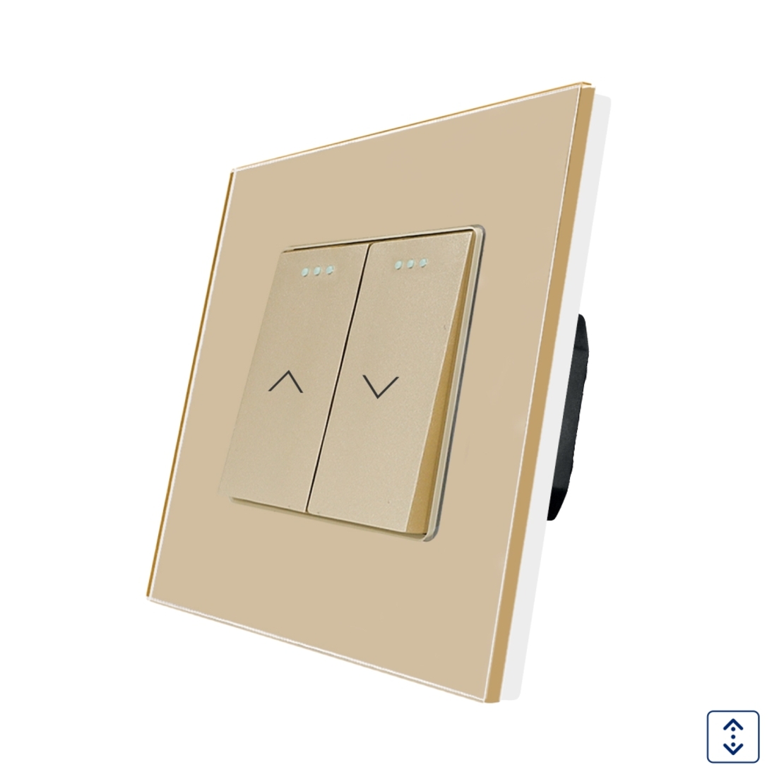 Intrerupator Jaluzele Mecanic LUXION cu Rama din Sticla, auriu